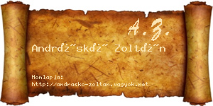 Andráskó Zoltán névjegykártya